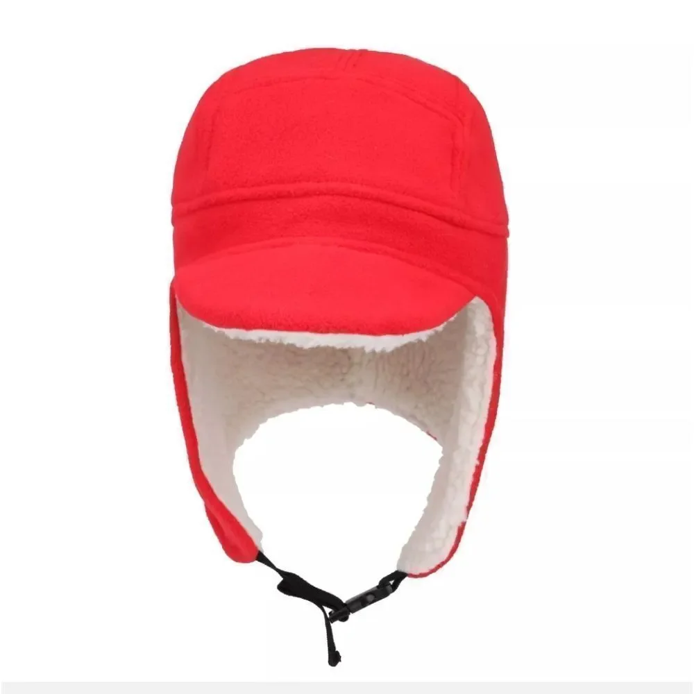 Cold Winter Trapper Hunting Hat with Visor Windproof Warm Russian Earflap Caps